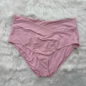 Aerie High Rise Full Coverage Crossover Bikini Bottom Bloom Size XXL thumbnail 2