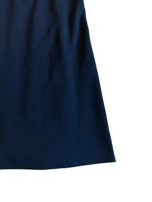 BHLDN Navy Halter Crisscross Back Pleated Maxi Dress Gown Evening Size 4 Women's thumbnail 2