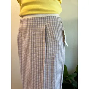 Deadstock 90s Purple Gingham USA Made Rayon Midi Skirt Size 16 Susan Bristol thumbnail 9