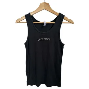 Carnivore Black Graphic Tank Top Large Sleeveless Cotton farm girl festival thumbnail 3
