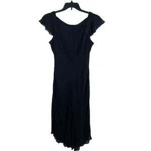 VTG 90s Y2K Jones New York Black Babydoll Beaded Silk Sheer Lined Dress 14 thumbnail 7