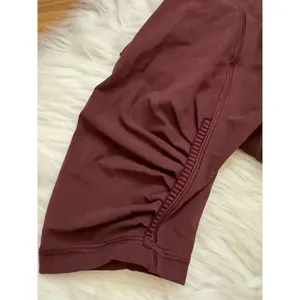 Lululemon Ruched Leg Workout Tight Leggings Wine 8 thumbnail 3