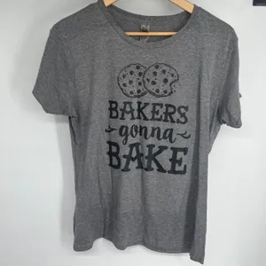 Bakers Gonna Bake Graphic Tee Heather Gray Women's Large thumbnail 1