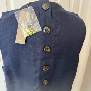 J.Crew NWT‎ Linen Shift Dress Sz LT Large Tall Embroidery Button Back Sleeveless thumbnail 4