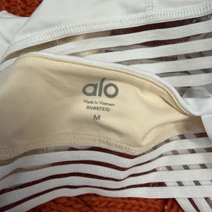 ALO Yoga White Strappy Sports Bra thumbnail 3