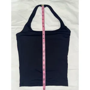 Halter Tank Top Set Solid Black‎ and White Polka Dot Square Neck 2 Pack Black Size XS thumbnail 6