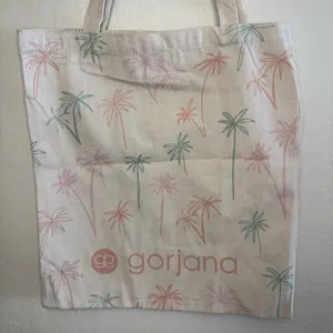 NWOT: Gorjana Palm Tree Print Canvas Tote Bag thumbnail 2