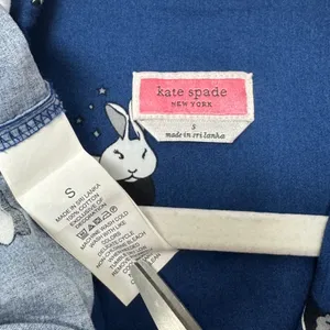 Kate Spade Magic Rabbit Martini Cotton Pajama Set 2 Piece Small Navy Blue Lounge thumbnail 9