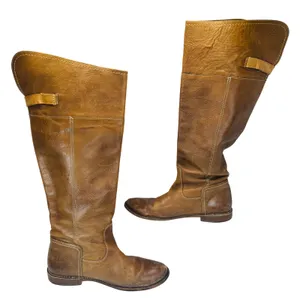 Frye Paige Tall Riding Boots Women's 9.5B Tan Leather Classic‎ Equestrian Chic thumbnail 2