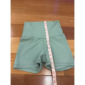 Gilly Hicks Biker Shorts Womens‎ Sage Green High Waisted Smiley Logo Small thumbnail 6