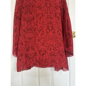 Revolve IRO Red Appoline Mini Shift Dress Size 2 36 Sheer Bell Sleeves thumbnail 9