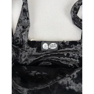Cheap Monday Black Crushed Velvet Bodycon Mini Dress Sleeveless Sheath Womens thumbnail 7