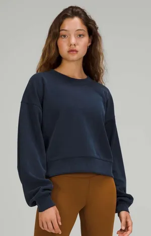 Lululemon True Navy Cropped Crewneck sz S thumbnail 1