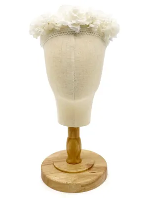Vintage 1950s 1960s Auerbach’s Floral Headband Hat Ivory White Flowers thumbnail 2