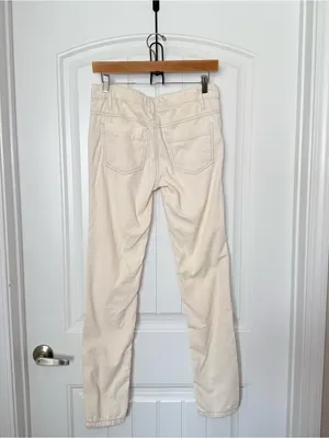Free People Women’s Size 28 Ivory Corduroy Pants Y2K Indie Sleaze Soft Grunge thumbnail 2
