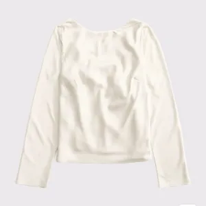 Abercrombie & Fitch Women's long sleeve satin Cowl-back top M thumbnail 4