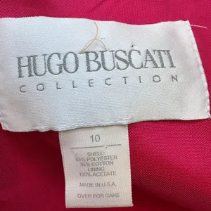 Hugo Buscati Sheath Dress 10 Red Floral Damask Satin 90s Party Glam Cocktail Y2K thumbnail 7