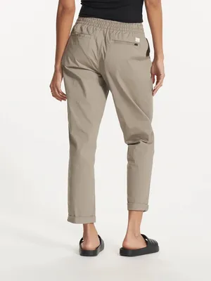 Vuori Women’s Organic Cotton Vintage Ripstop Ankle Pants Drawstrings in Gravel L thumbnail 2