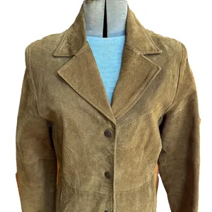 Vintage Hypo Active Light Brown Suede Leather Jacket Blazer Button Front thumbnail 2