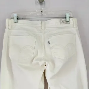 Levis 524 Too Superlow Skinny Jeans White‎ Denim Low Rise Womens 16x31 thumbnail 5