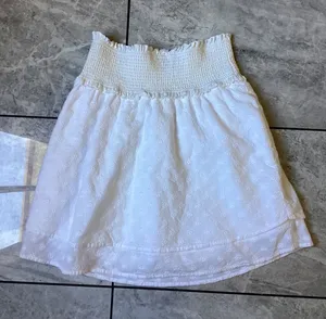 Rails Addison White Embroidered Daisies Smocked Mini Skirt XS Eyelet Cotton thumbnail 1