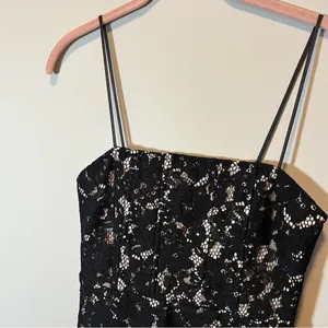 Lulu's‎ Black Floral Lace Mini Dress Keep It Social XS thumbnail 3