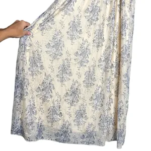 NWT Baltic Born S Ardley Maxi Dress Cream & Blue Floral‎ Sheer Overlay Babydoll thumbnail 6