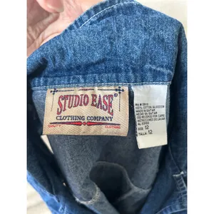 Vintage Denim Daisy Button Sleeveless Vest Cottage Western Boho Whimsygoth thumbnail 5