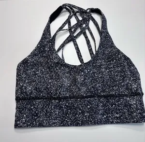 lululemon athletica Black Speckled Free to Be Me Multi-Strap Sports Bra NWOT Sz8 thumbnail 1