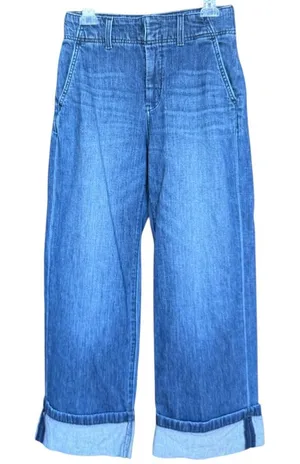 Anthropologie Pilcro High Rise Wide Leg Cuffed Blue Jeans Sz‎ 27 thumbnail 1