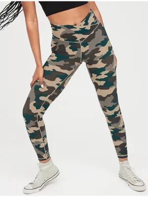 Aerie Offline Real Me Camo High Waisted Crossover Legging 7/8 Medium thumbnail 1