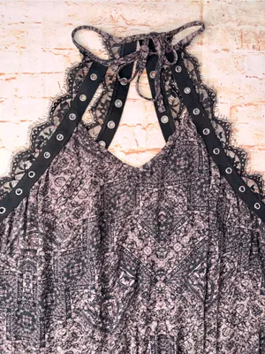 Rock & Republic Halter Lace-Trim Printed Tank Top thumbnail 2