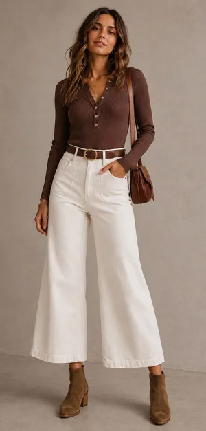Anthropologie Maeve The Colette High-Rise Wide-Leg Ivory Cream Pants‎ 32 thumbnail 1