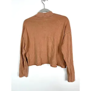 Aerie clay colored long sleeve‎ cropped top thumbnail 5