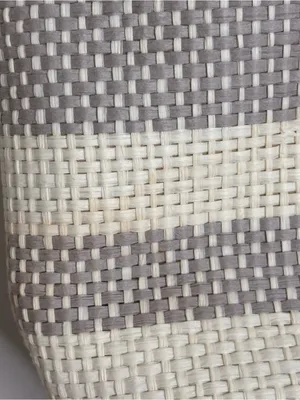 Thirty-One Canvas Crew Mini Taupe Straw Stripe Tote Bag Purse Beige Brown Bag thumbnail 8