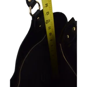 Charles David Hobo Bag Womens Large Black Patent Leather EUC Gold Hardware‎ thumbnail 15