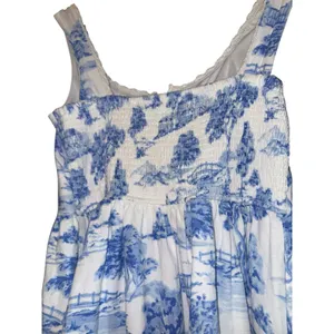 Japna Linen Blend Cottage Dress‎ Women's Medium Smocked Coquette Garden Party thumbnail 6