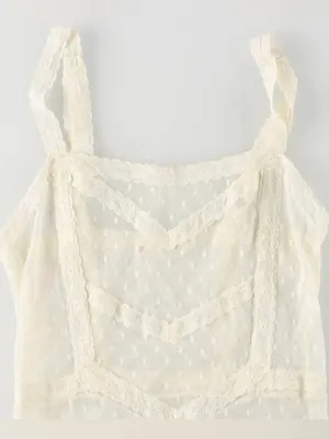 Free People Point D’Esprite Swiss Dot Slip Maxi Lace Dress Boho Romantic Western thumbnail 5