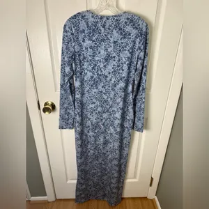 Reformation Tommie Knit Midi Dress in Taylor Blue Floral M thumbnail 4