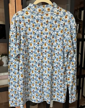 Vintage 90s Winnie The Pooh mockneck sweater long sleeve tee floral print disney thumbnail 1
