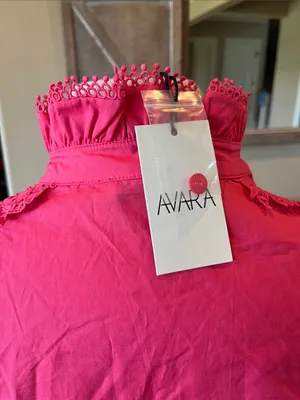 Avara Maribeth Top Berry Women’s Lace-Trim Button Front Blouse - Berry Pink New thumbnail 9