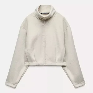 Zara NWT cream soft bomber jacket thumbnail 1