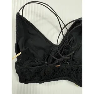 Pink Victorias Secret Strappy Crossback Lined Bralette Crop Top L‎ Black thumbnail 5