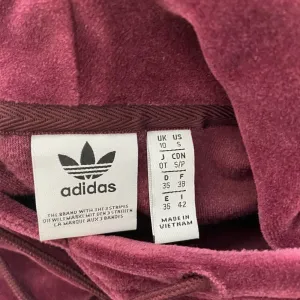 Adidas Originals Hoodie Sweatshirt Cropped Velour Purple Red Size US‎ Small thumbnail 10