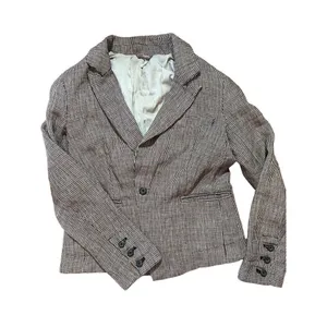 Free People Chess Blazer Garnet Linen‎ Long Sleeve Single Button Closure Small thumbnail 7