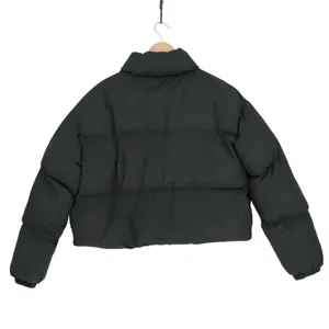 Fabletics Cropped Puffer Jacket Womens Medium Black Quilted Winter Wear Full Zip thumbnail 5