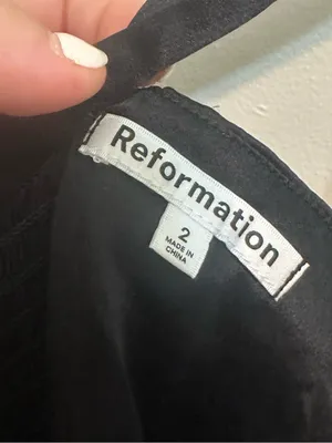 Reformation black Sorrento Silk Top thumbnail 6