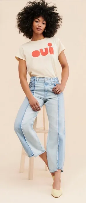 Levi's Premium Baggy Dad Recrafted Two-Tone Relaxed Straight Leg Jeans Sz 27 thumbnail 1