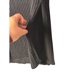 A New Day Skirt XS Black Crochet Open Knit Side Slit Tie Boho Beach Vacation thumbnail 4