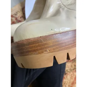 Jeffrey Campbell Quavo Platform Ankle Boots Womens Cream patent leather Lug Sole thumbnail 8
